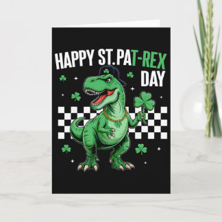 Frohen St Pat T-Rex Tag Jungen Kinder Dinosaurier Karte