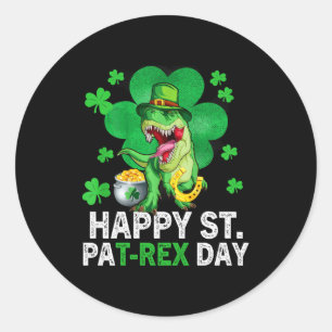 Frohen St Pat Trex Tag Dinosaur Kleinkind St Patri Runder Aufkleber