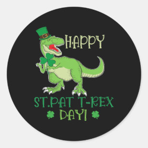 Frohen St Patrex Tag Pat T-Rex Dino Irischer Pat T Runder Aufkleber