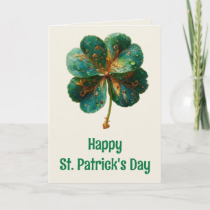 Frohen St. Patrick’s Tag Elegantes Kleeblatt Karte
