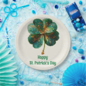 Frohen St. Patrick’s Tag Elegantes Kleeblatt Pappteller (Party)