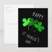 Frohen St. Patrick`s Tag Grüne Shamrocks Postkarte (Vorne/Hinten)