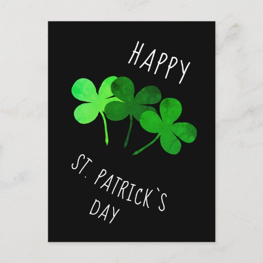 Frohen St. Patrick`s Tag Grüne Shamrocks Postkarte (Vorderseite)