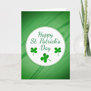 Frohen St. Patrick`s Tag Irischer grüner Shamrock Karte