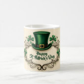 Frohen St. Patrick’s Tag Kleeblatt-Design Kaffeetasse (Mittel)