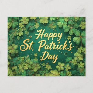 Frohen St. Patrick’s Tag Kleeblatt-Design Postkarte