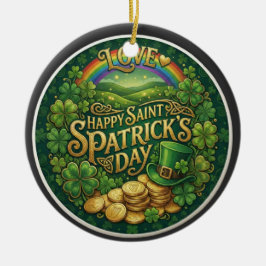 Frohen St. Patrick’s Tag Liebe Herz Regenbogen Sha Keramik Ornament