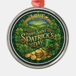Frohen St. Patrick’s Tag Liebe Herz Regenbogen Sha Ornament Aus Metall
