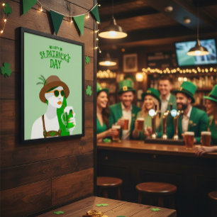 Frohen St. Patrick’s-Tag Moderner grüner Poster