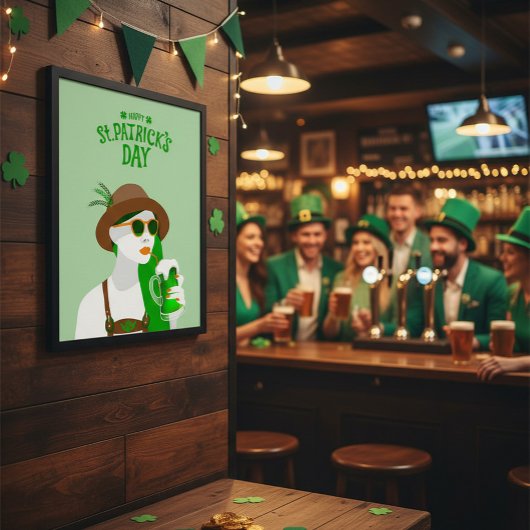 Frohen St. Patrick’s-Tag Moderner grüner Poster