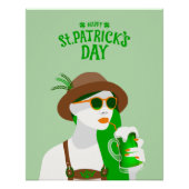 Frohen St. Patrick’s-Tag Moderner grüner Poster (Vorderseite)