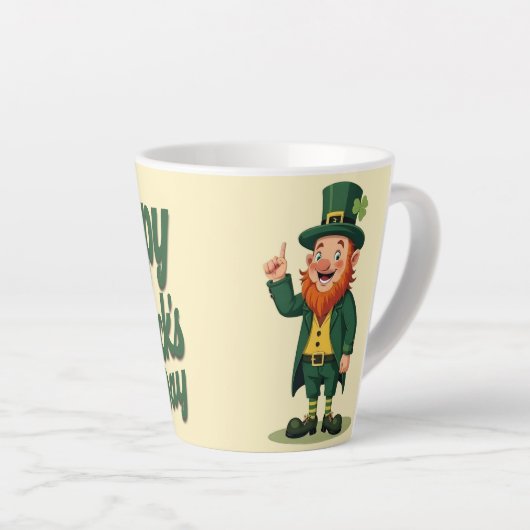Frohen St. Patrick’s Tag Niedlicher Kobold Milchtasse (Rechte Ecke)