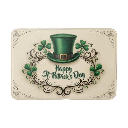 Frohen St. Patrick’s Tag Shamrock-Design Badematte (Vorderseite)