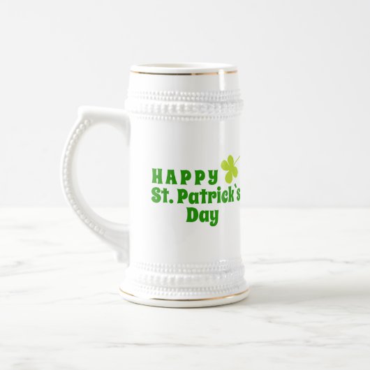 Frohen St. Patrick`s Tag Shamrock Grün Bierglas (Links)