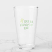 Frohen St. Patrick`s Tag Shamrock Grün Glas (Rückseite)