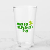 Frohen St. Patrick`s Tag Shamrock Grün Glas (Vorderseite)