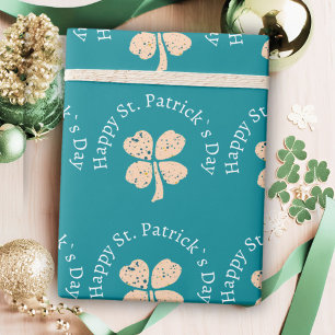 Frohen St. Patrick`s Tag Shamrock Klee Geschenkpapier