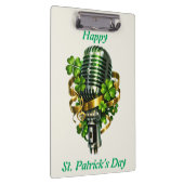 Frohen St. Patrick’s Tag Shamrock & Mikrofon Klemmbrett (Rechts)