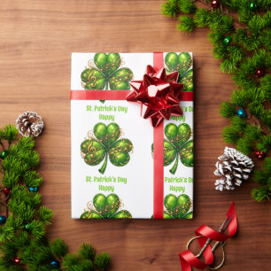 Frohen St. Patrick’s Tag Shamrock Musik Geschenkpapier