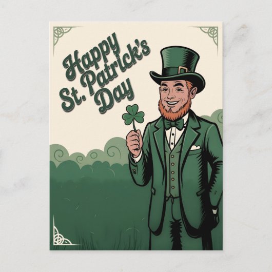 Frohen St. Patrick’s Tag Vintage Kobold Postkarte (Vorderseite)