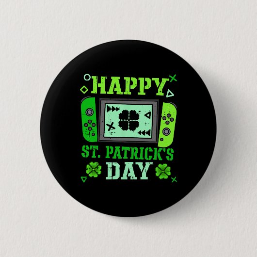 Frohen St. Patrick Tag Glücklicher Spieler Paddys Button (Vorderseite)