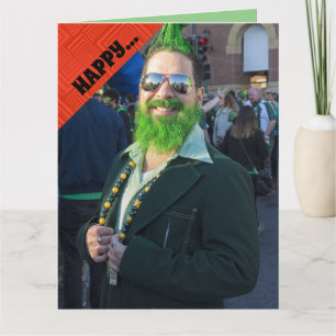 FROHEN ST. PATRICK TAG LUSTIGER MANN MIT GRÜNEN HA KARTE
