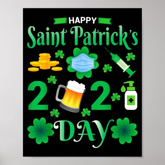 Frohen St. Patrick's Day 2024 Irisches Kleeblatt-G Poster (Vorne)