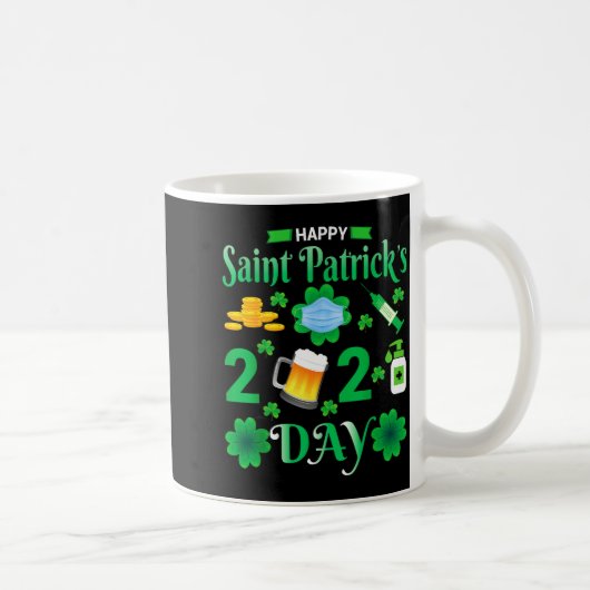 Frohen St. Patrick's Day 2024 Irisches Shamrock-Ge Kaffeetasse (Rechts)