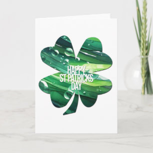 Frohen St. Patrick's Day 4-Blatt-Kleeblatt Irische Karte