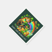 Frohen St. Patrick's Day anpassbare Party Serviette (Ecke)