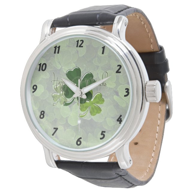 Frohen St. Patrick's Day Armbanduhr (Schrägansicht)