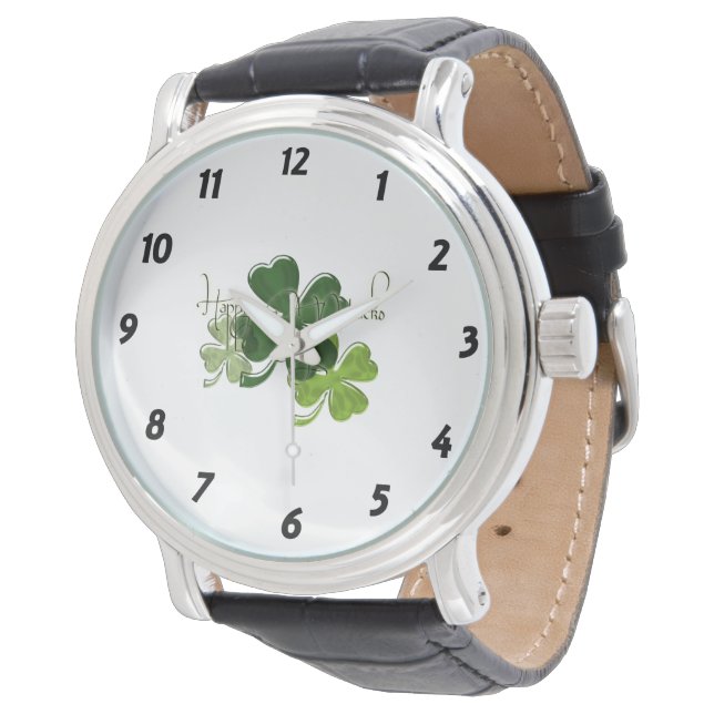 Frohen St. Patrick's Day Armbanduhr (Schrägansicht)