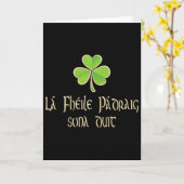 Frohen St. Patrick's Day auf Irisch - A Karte (Gelbe Blume)