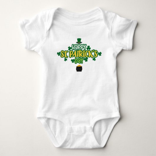 Frohen St. Patrick's Day Baby Strampler (Vorderseite)