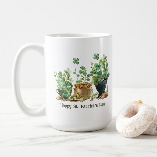 Frohen St. Patrick's Day Becher Kaffeetasse (Mit Donut)
