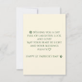 Frohen St. Patrick's Day Benutzername Kleeblatt Karte (Rückseite)