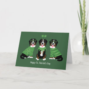 Frohen St. Patrick's Day Berner Sennenhund Feiertagskarte