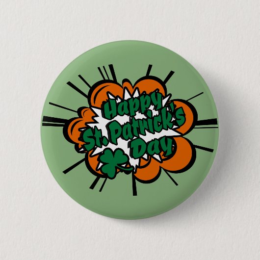 Frohen St. Patrick's Day Button (Vorderseite)