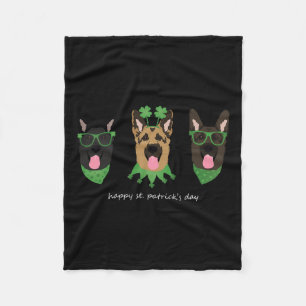Frohen St. Patrick's Day Deutsche Schäferhunde Süß Fleecedecke