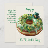 Frohen St. Patrick's Day Donut mit Koboldmütze Einladung (Vorne/Hinten)