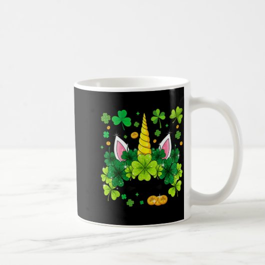 Frohen St. Patrick's Day Einhorn Gesicht Irisches Kaffeetasse (Rechts)