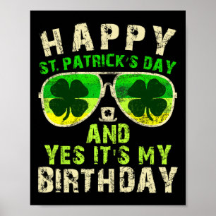 Frohen St. Patrick's Day Geburtstag Saint Paddys F Poster
