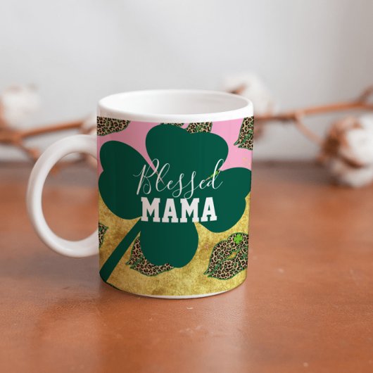 Frohen St. Patrick's Day Gesegnete Mutter Mama  Kaffeetasse