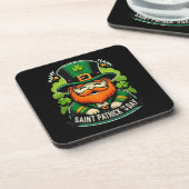Frohen St. Patrick's Day Getränkeuntersetzer (Linke Seite)