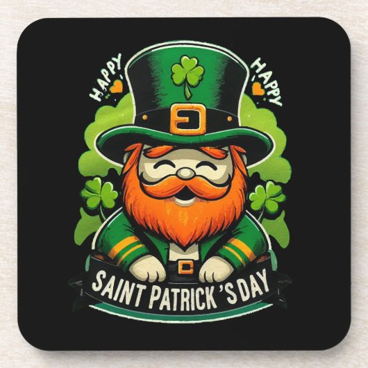 Frohen St. Patrick's Day Getränkeuntersetzer (Vorderseite)