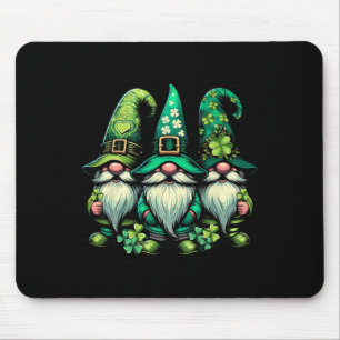 Frohen St. Patrick's Day Glücks-Kleeblatt-Gnome Ir Mousepad
