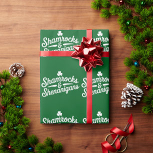 Frohen St. Patrick's Day Glücksklee & Schabernack Geschenkpapier
