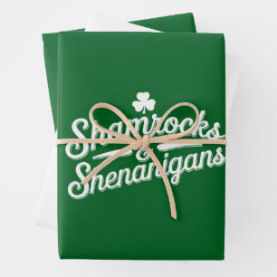 Frohen St. Patrick's Day Glücksklee&Scherereien Geschenkpapier Set