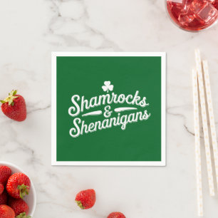 Frohen St. Patrick's Day Glücksklee&Scherereien Serviette