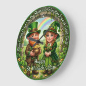 Frohen St. Patrick's Day Glückwunsch Große Wanduhr (Winkel)